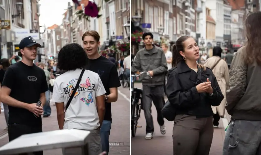 Evangelismo na Holanda reuniu mais de 50 cristãos que saíram às ruas para compartilhar o Evangelho durante oito dias consecutivos. Foto: Instagram/riverministries.nl