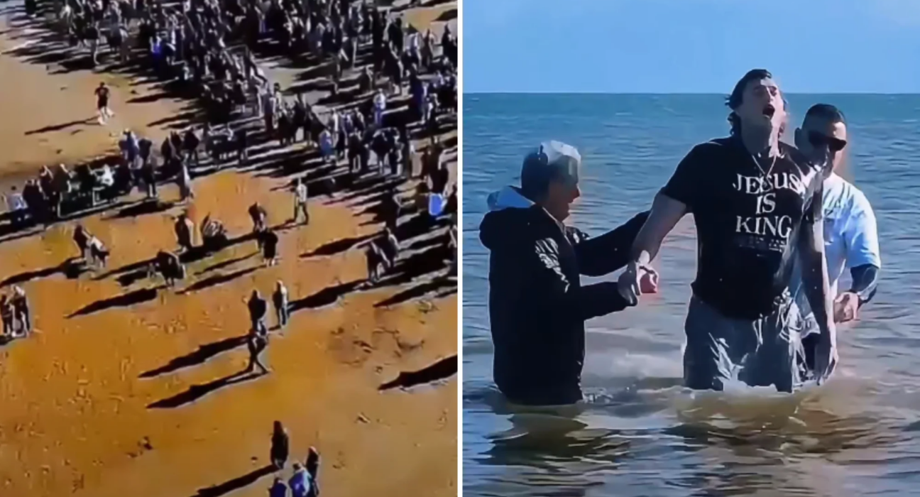 550 pessoas são batizadas em praia da Inglaterra: “As pessoas estão vindo a Jesus”
